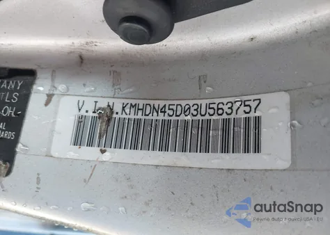 2003 Hyundai Elantra Gls/Gt из США, поврежденный, VIN KMHDN45D03U563757